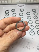 Load image into Gallery viewer, 17.5mm 7 1/4 100% natural type A icy watery green/blue icy watery Guatemala jadeite jade band ring group PJ33
