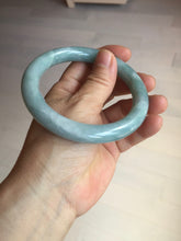 Load image into Gallery viewer, 60.5mm certified 100% natural light green/blue chubby round cut jadeite jade bangle PC99-9145
