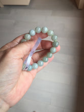 Load image into Gallery viewer, 10-10.5mm size 50-58mm 100% natural type A green gray jadeite jade beads bracelet AZ161
