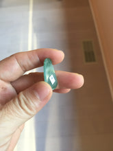 Load image into Gallery viewer, 100% Natural type A icy watery dark green/black/gary with green flying flowers Jadeite Jade belssed melon pendant PC124-3
