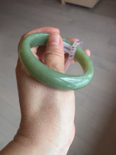Load image into Gallery viewer, 55.5mm certified 100% Natural green/yellow nephrite Jade bangle HE17-8450
