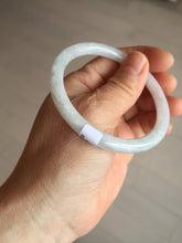 Load image into Gallery viewer, 55mm Certified type A 100% Natural white slim round cut Jadeite bangle PH83-0804
