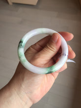 Load image into Gallery viewer, 54mm Certified Type A 100% Natural light green purple(春带彩) round cut jadeite Jade bangle AA84-4939
