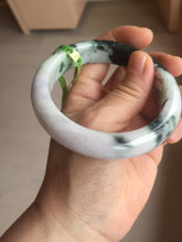 Load image into Gallery viewer, 57.8mm certified  100% natural light green/purple jadeite jade bangle F110-6206
