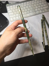 Load image into Gallery viewer, 100% Natural Mottled Green, Olive, and Creamy Yellow Camouflage Color Xiu Jade (Serpentine) Hairpin Group AW60
