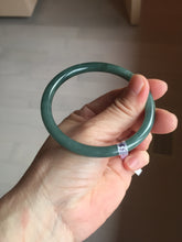 Load image into Gallery viewer, 59.5mm Certified Type A 100% Natural light green/blue/gray Guatemala slim round cut Jadeite bangle BP220-3800
