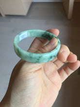 Load image into Gallery viewer, 51.7mm Certified type A 100% Natural sunny green dark green purple with green flying flowers square Jadeite Jade bangle PA70-6947
