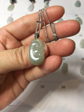 Load image into Gallery viewer, 100% Natural type A light green/light green/white/purple/gray jadeite Jade RuYi(如意) pendant PJ130
