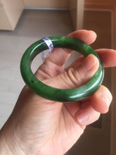 Load image into Gallery viewer, 51mm certified 100% Natural dark green/black nephrite (碧玉) bangle HN123-0138
