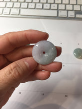 Load image into Gallery viewer, 23.5-28mm Type A 100% Natural sunny green/oily dark green black gray(老油青)/purple Jadeite Safety Guardian Button donuts pendant group PB301
