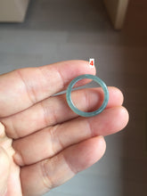 Load image into Gallery viewer, 16.7mm Size 6 1/4 100% natural type A dark green blue black gray Guatemala jadeite band ring group PE15
