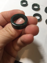 Load image into Gallery viewer, 100% natural type A dark green/sunny green/black jadeite jade band ring PB222
