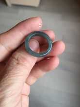 Load image into Gallery viewer, Size 6 1/2 100% natural type A light dark green blue black gray Guatemala jadeite band ring group AA112
