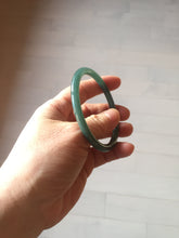 Load image into Gallery viewer, 56.3mm Certified Type A 100% Natural dark green/blue/gray with Guatemala slim round cut Jadeite bangle PH14-2352
