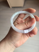 Load image into Gallery viewer, 53.5mm certified 100% natural icy watery light green purple slim round cut jadeite jade bangle PB73-1269
