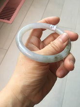 Load image into Gallery viewer, 58mm certified Type A 100% Natural light purple white brown with brown floating flowers round cut Jadeite Jade bangle PC156-4096
