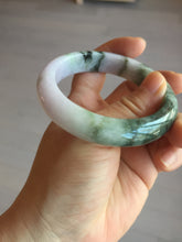 Load image into Gallery viewer, 54.8mm certified 100% natural Type A light purple dark green jadeite jade bangle E141-3921
