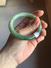 Load image into Gallery viewer, 51.6mm Certified type A 100% Natural dark green/gray round cut Jadeite bangle PF37-5469
