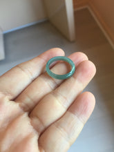 Load image into Gallery viewer, 16.5mm size 6 100% natural type A icy watery green/blue icy watery Guatemala jadeite jade band ring group PC93
