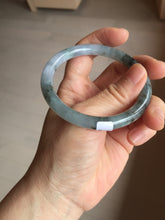 Load image into Gallery viewer, 55.3mm Certified Type A 100% Natural dark green/purple/gray round cut Jadeite bangle AA128-6937
