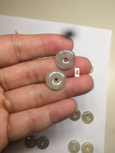 Load image into Gallery viewer, 12.5mm 100% Natural icy watery light green/yellow softy button donut dangling jadeite Jade earring group B207
