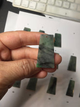 Load image into Gallery viewer, 100% Natural Type A Sunny Green Dark Green Black Gray Misty Mountain Forest Jadeite Jade Safe and Sound Pendant Group BS121
