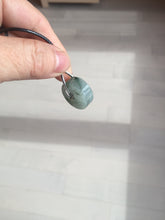 Load image into Gallery viewer, 20mm 100% Natural icy watery light green clear jadeite Jade Safety Guardian Button (donut) Pendant BK106
