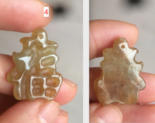 Load image into Gallery viewer, 100% Natural light sugar yellow/green jadeite Jade blessed fortune pendant BG6
