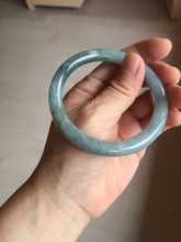 Load image into Gallery viewer, 55.5mm Certified Type A 100% Natural dark green/purple/gray round cut Jadeite bangle AA127-6935
