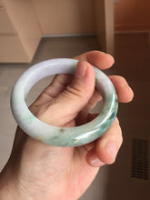 Load image into Gallery viewer, 53.7mm Certified 100% natural Type A Green &amp; Light Purple jadeite jade bangle PH243-0178
