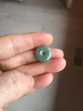 Load image into Gallery viewer, 9.5-17mm Type A 100% Natural icy watery oily dark green gray black(油青)  Jadeite Jade Safety Guardian Button donuts Pendant group AU80 add on item
