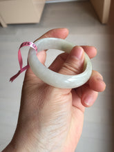 Load image into Gallery viewer, 48mm certified 100% natural Type A icy watery light green yellow white oval jadeite jade bangle PC16-6669
