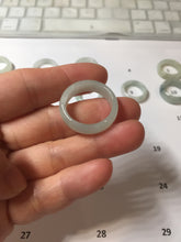 Load image into Gallery viewer, Size 6 1/2-9 100% natural type A white light green broad jadeite jade band ring PA253
