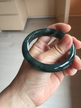 Load image into Gallery viewer, 56.4mm Certified Type A 100% Natural icy watery dark green/blue/gray/black Guatemala Jadeite bangle BH233-0257
