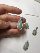 Load image into Gallery viewer, 100% natural type A sunny green jadeite jade water drop pendant necklace group PA111
