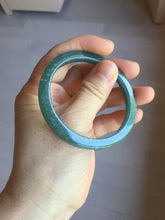 Load image into Gallery viewer, 51.3mm Type A 100% Natural dark green/black/blue/gray with flying snow Guatemala square style Jadeite bangle PJ74-0654
