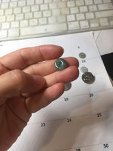 Load image into Gallery viewer, 11.5mm Type A 100% Natural icy watery oily dark green gray black(油青)  Jadeite Jade Safety Guardian Button donuts Pendant group PC222 add on item
