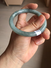 Load image into Gallery viewer, 55.5mm Certified Type A 100% Natural dark green/purple/gray round cut Jadeite bangle AA127-6935
