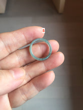 Load image into Gallery viewer, 16.7mm Size 6 1/4 100% natural type A dark green blue black gray Guatemala jadeite band ring group PE15

