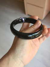 Load image into Gallery viewer, 62.3mm 100% Natural dark green/black meteorite Stellar Night sky nephrite bangle HN28-7608
