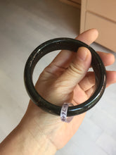 Load image into Gallery viewer, 61.9mm 100% Natural dark green/black meteorite Stellar Night sky nephrite bangle HN29-7604
