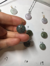 Load image into Gallery viewer, 9.9-15mm Type A 100% Natural light green yellow brown purple Jadeite Safety Guardian Button abacus bead donuts pendant PF73 Add on item
