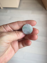 Load image into Gallery viewer, 22-23.5mm Type A 100% Natural sunny green light green purple with green floating flowers Jadeite Jade Safety Guardian round Pendant group BS143
