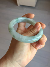Load image into Gallery viewer, 57.5mm certified type A 100% Natural icy watery light green/purple/white chubby Jadeite jade bangle PF77-1315
