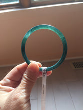 Load image into Gallery viewer, 56mm Certified Type A 100% Natural icy watery dark green/blue/gray/black slim Guatemala Jadeite bangle PJ156-0681
