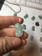 Load image into Gallery viewer, 100% natural type A icy watery jadeite jade green/white 3D PiXiu(貔貅) pendant group necklace F160
