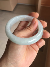 Load image into Gallery viewer, 53mm 100% natural Type A light green white carved and golden-painted jadeite jade bangle PJ61

