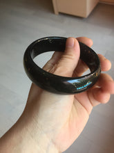 Load image into Gallery viewer, 60.3mm 100% Natural dark green/black meteorite Stellar Night sky nephrite bangle HN26-7598
