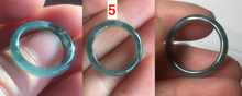 Load image into Gallery viewer, 16.5mm size 6 100% natural type A icy watery green/blue icy watery Guatemala jadeite jade band ring group BP83
