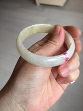 Load image into Gallery viewer, 51mm certified 100% natural Type A icy watery light green yellow white oval jadeite jade bangle PC19-6672
